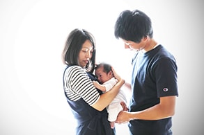 ふんわりフォトスタジオ美哉の宮参り・家族写真写真