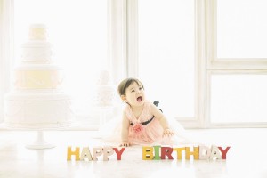 神戸市中央区マリーマーブル神戸フォトスタジオの誕生日写真